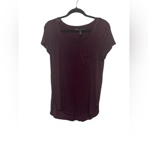 White House Black Market Deep Burgundy Short Sleeve Top In Women's Size S